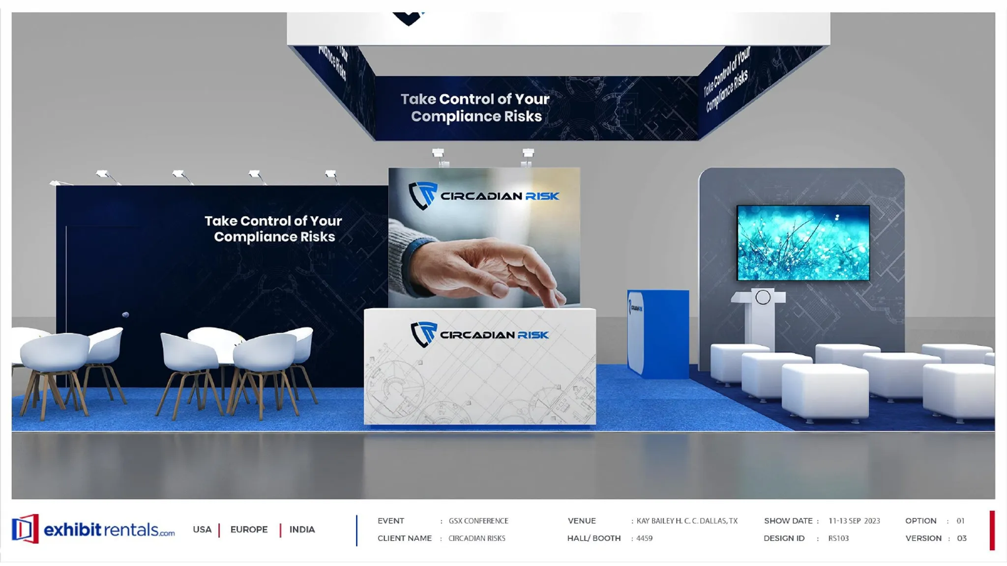 20x40 Île booth design by Exhibit-Rentals